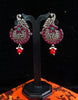 Silver oxidized earrings with pink ruby studded and exclusive silver work for a stunning and stylish look.