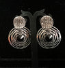 Silver oxidized earrings with never seen pattern and exclusive silver work with black stone for a stunning and stylish look.