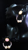 Stand-out dangler with non-precious metal base studded with pearls.