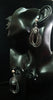 Stand-out dangler with non-precious metal base studded with one white crystal.