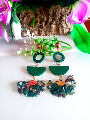 E0444_Trendy Crafted danglers with a touch of fabric (long hanging).
