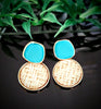 E0389_Classy jute embossed earrings (ear drop hangings).