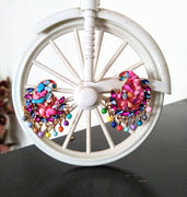 E0390_Classy sea stone studded vibrant earrings along with beads(medium size).