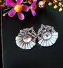 E0470_Trendy statement studs with a touch of dazzling stones.