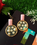 E0473_Classy pearl embossed earring(medium size)