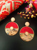 E0504_ Classy disc shaped earrings with beautiful patterns(medium size)