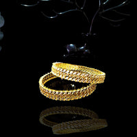 B013_Classy Style Gold Plated Bangles studded  with American Diamond stones.