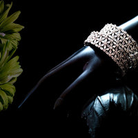 B020_S_Classy Style Silver plated Bangles studded with American Diamond stones set of 2