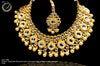 BN01_Classy Style Stunning Kundan round centre bridal necklace set with yellow pearl drops