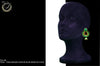 E0102_Classy bright green colored earring with delicate work of stone