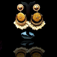E0122_Gorgeous Meenakari earring with delicate Meenakari work  studded with stones and embellished with pearls
