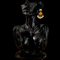 E0122_Gorgeous Meenakari earring with delicate Meenakari work  studded with stones and embellished with pearls
