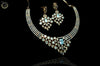 N074_Elegant Rose Gold necklace studded with American Diamond stones.