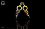 E017_Classy earring with delicate work of ruby & American diamond & kundan stones meant to put your fashion quotient higher