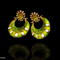 E01_Chandbali design fancy greenish Earring
