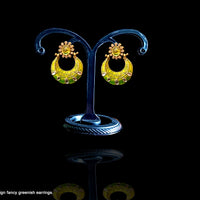 E01_Chandbali design fancy greenish Earring
