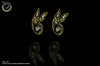 E046_Classy golden colored designed earring with delicate work of white stone.