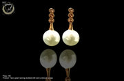 E058_Classy fancy designed earring with delicate work of white pearls & AD stones