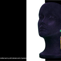 E064_Classy golden crafted earring with delicate work of beautiful stones