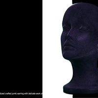 E086_Classy silver oxidized crafted jumki earring with delicate work of violet stones