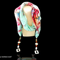 P030_Beautiful Greenish Sky colored Pendent Scarf