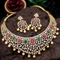 Elegant Necklace studded with American Diamond