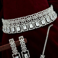 Elegant Necklace studded with American Diamond