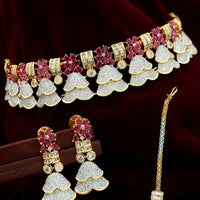 Elegant Necklace studded with American Diamond