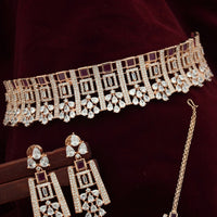 Elegant Necklace studded with American Diamond