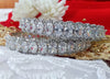 B052_ Classy Silver plated bangles studded with  American Diamond stones.