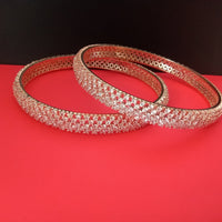 B078_S_Gorgeous  Rose Gold American diamond bangles .