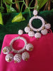 E0543_Lovely Hoop danglers embellished with beads with a touch of bead drops (long hanging)