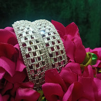 B0160_Gorgeous crafted bangles studded with American Diamond stones.