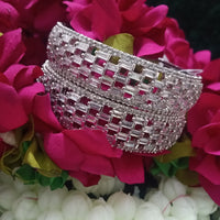 B0160_Gorgeous crafted bangles studded with American Diamond stones.