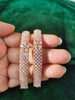 B0175_Elegant delicate crafted Rose gold bangles embellished with American Diamond stones.