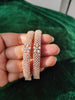 B0175_Elegant delicate crafted Rose gold bangles embellished with American Diamond stones.