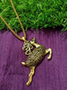 N0278_Trendy necklace with a deer shaped pendant with delicate craft work.