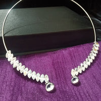 N0262_Lovely Neck piece studded with dazzling semi precious stones with a touch of stone drop.