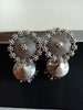 E0629_Lovely German Silver oxidized jumkas with delicate art work (ear drop hanging)