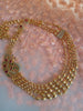 N0310_Lovely traditional style Gold plated layered necklace set with fine art work of peacock designs with a touch of dazzling stones.