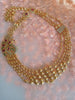 N0310_Lovely traditional style Gold plated layered necklace set with fine art work of peacock designs with a touch of dazzling stones.