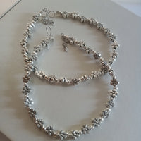 N0343_ Trendy oxidized crafted flower anklets with delicate craftwork.
