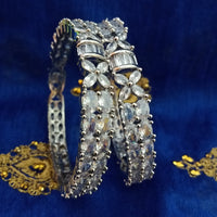 B0217_Beguiling american diamond bangles with delicate art work.