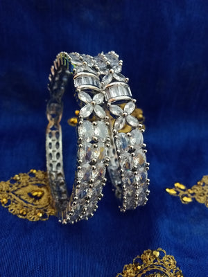 B0217_Beguiling american diamond bangles with delicate art work.
