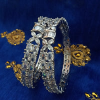B0217_Beguiling american diamond bangles with delicate art work.