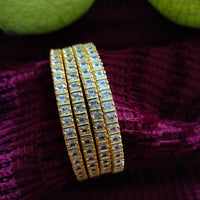 B0258_Gorgeous golden bangles embellished with a touch of American diamond stones.
