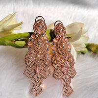E0859 _Lovely designer American Diamond studded danglers with beautiful art work.
