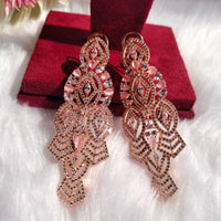 E0859 _Lovely designer American Diamond studded danglers with beautiful art work.
