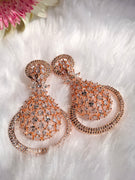 E0861_Elegant American Diamond studded danglers with beautiful art work.