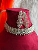 N0435_Elegant dazzling American Diamond stones embellished necklace set with delicate stone work.